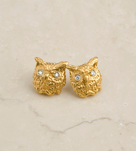 eco friendly Owl Stud Earrings, Great Gift!