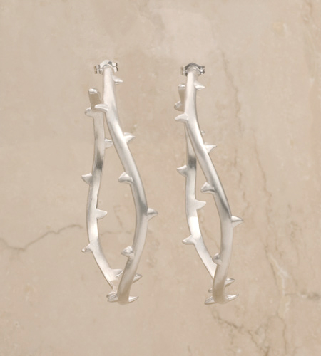eco friendly Vine Hoops in Silver, Reclaimed Sterling Silver